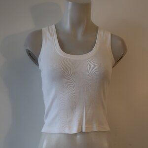 Womens Goldie White Ribbed Tank Top Size S